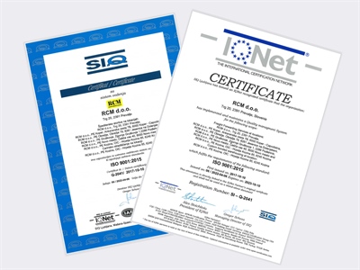 Certifikat ISO 9001:2015