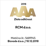 Tvrtka RCM d.o.o. dobila je Zlatni cartifikat bonitetne izvrsnosti 2018