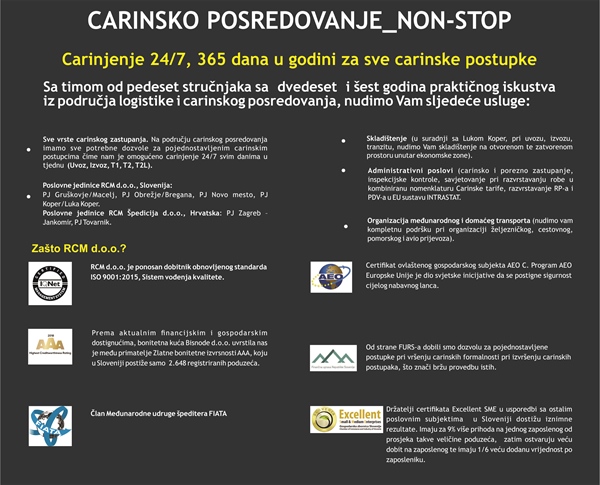 Carinjenje 24/7, 365 dana u godini za sve carinske postupke