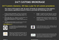24/7 Customs clearance, 365 days a year for all customs procedures