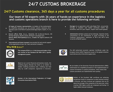24/7 Customs clearance, 365 days a year for all customs procedures